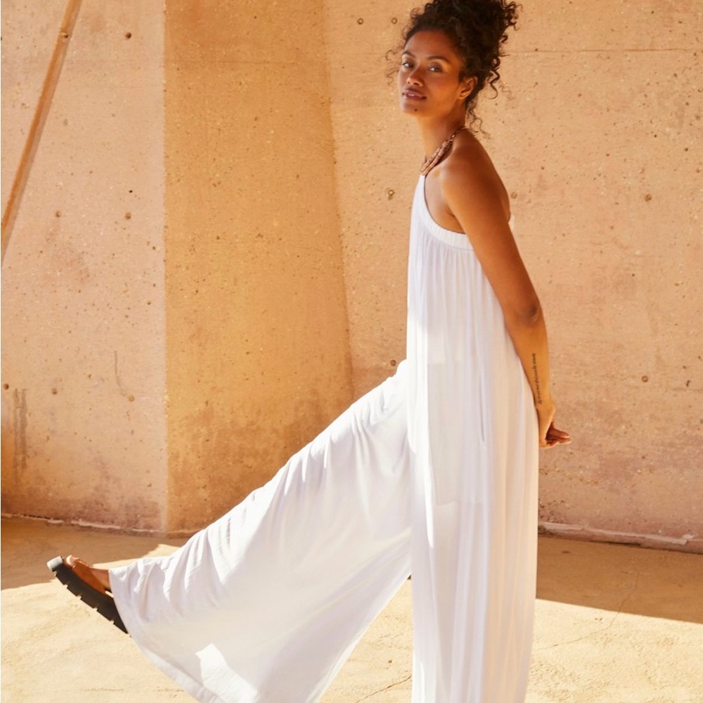 Free People Sunday Stroll White Jumpsuit